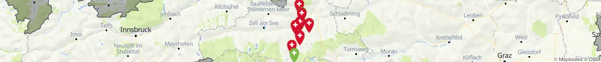 Kartenansicht für Apotheken-Notdienste in der Nähe von Schwarzach im Pongau (Sankt Johann im Pongau, Salzburg)